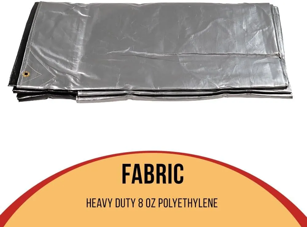 Mytee Products 28' x 48' Heavy Duty 8oz Hay Tarps Silver Black 14.5 mil Waterproof