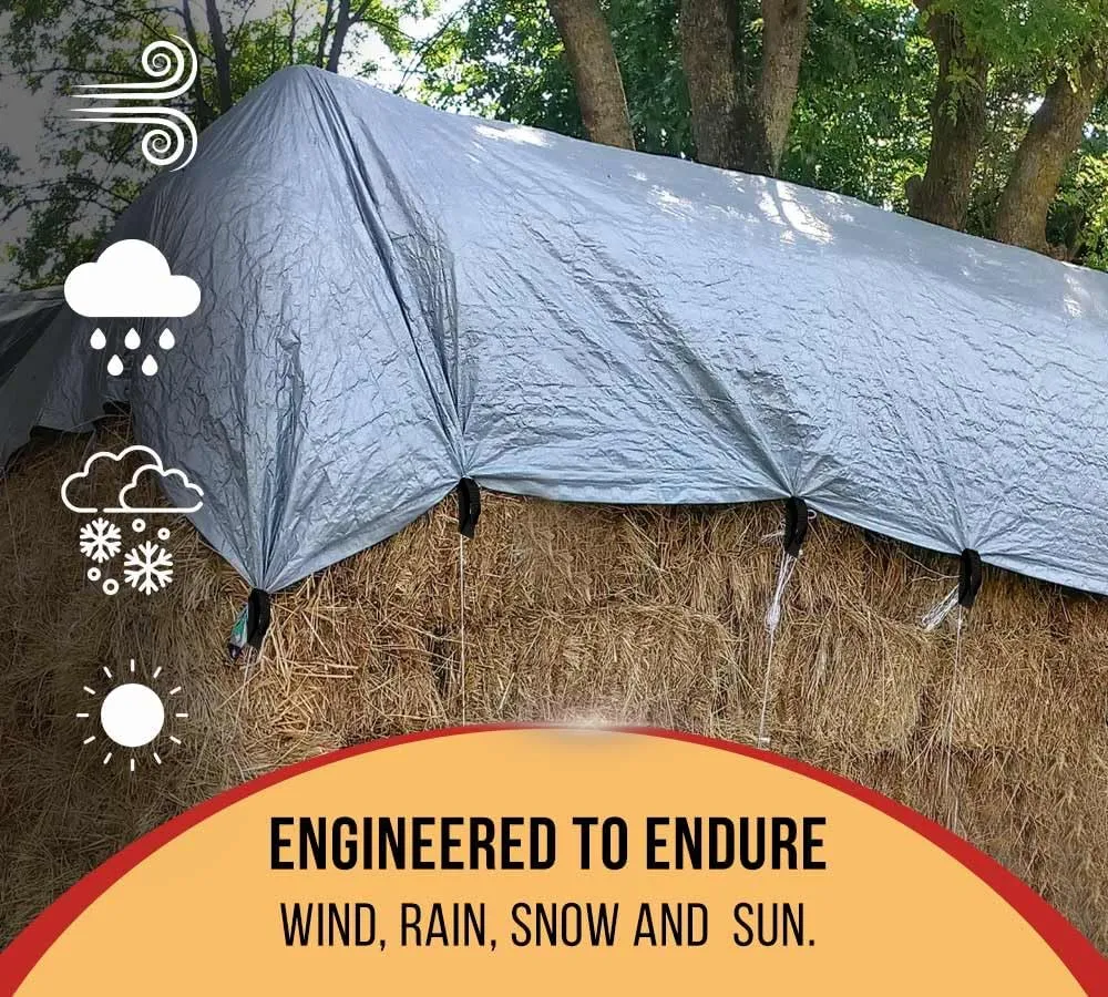 Mytee Products 28' x 48' Heavy Duty 8oz Hay Tarps Silver Black 14.5 mil Waterproof