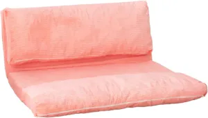 N&V Folding Matress Sofa Bean Bag Bed, Foam Filling Folding Matress Sofa, Includes Removable and Machine Washable Cover, Soft Premium Corduroy (Large, Salmon)