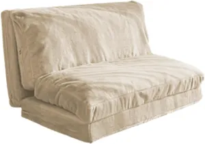 N&V Folding Matress Sofa Bean Bag Bed, Foam Filling Folding Matress Sofa, Includes Removable and Machine Washable Cover, Soft Premium Faux Fur (Medium, Champagne)