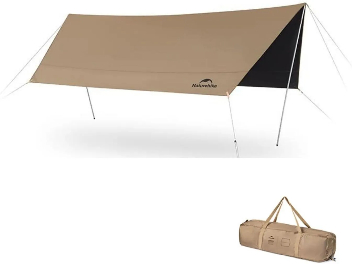 Naturehike Waterproof Camping Tent Tarp, Outdoor Rain Shelter Camping Canopy, UV Protection UPF2000  Shelter for Camping, Hiking,Backpacking (L)