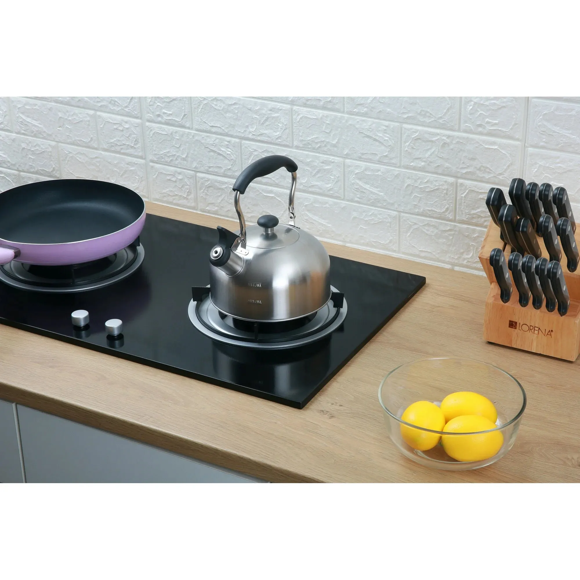 NEW Mainstays 1.8-Liter Whistle Tea Kettle Stainless Steel Silver