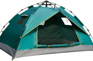 NIEH Double Family Tents for Outdoor Traveling Camping, Rainproof Waterproof Sunscreen Automatic Instant Pop Up Tent with 3 Window