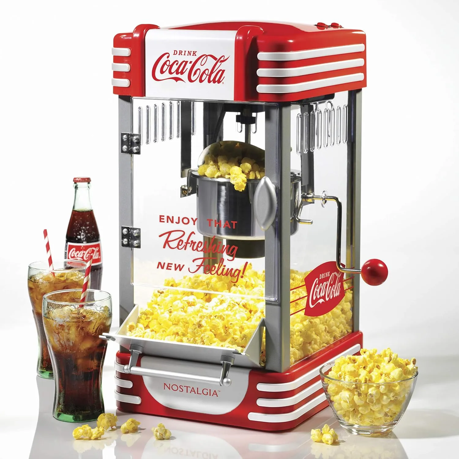 Nostalgia RKP730CK Coca-Cola 2.5-Ounce Kettle Popcorn Maker, Red