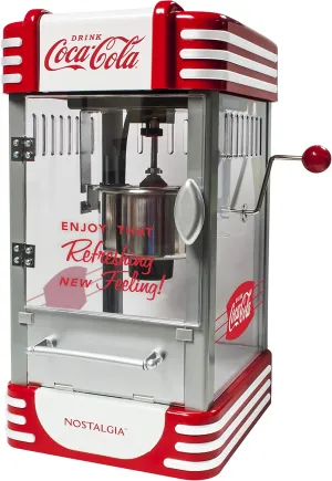 Nostalgia RKP730CK Coca-Cola 2.5-Ounce Kettle Popcorn Maker, Red