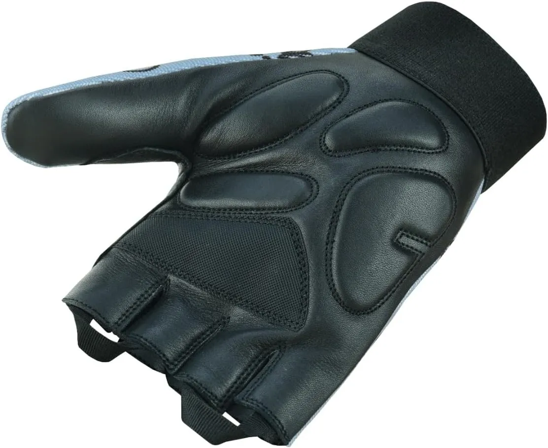 NVT Wheelchair Gloves 2023 Latest, Workout for Men Real Leather Palm Mobility Padded Breathable, Fingerless Bike with Anti-Slip Grip Lightweight Cycling Glove.