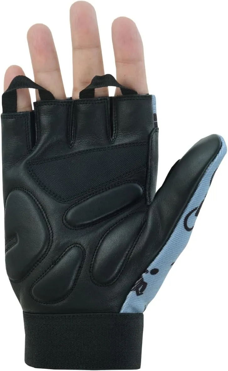 NVT Wheelchair Gloves 2023 Latest, Workout for Men Real Leather Palm Mobility Padded Breathable, Fingerless Bike with Anti-Slip Grip Lightweight Cycling Glove.