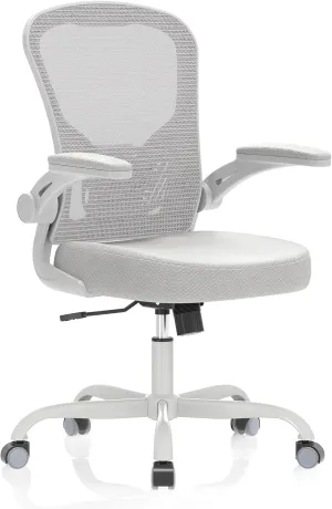Office Chair, Ergonomic Desk Chairs 330LBS Capacity High Back Mesh Computer Chair with Flip-up Armrests, Comfy Work with Adjustable Lumbar Support, Rolling Swivel Executive Task