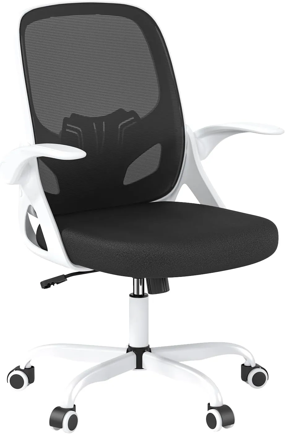 Office Desk Chair with Lumbar Support, Ergonomic Mesh Office Chair with Wheels and Flip-up Armrests, Adjustable Height Swivel Computer Chair for Home and Office, KBGY255
