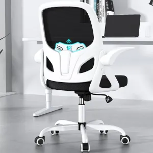 Office Desk Chair with Lumbar Support, Ergonomic Mesh Office Chair with Wheels and Flip-up Armrests, Adjustable Height Swivel Computer Chair for Home and Office, KBGY255