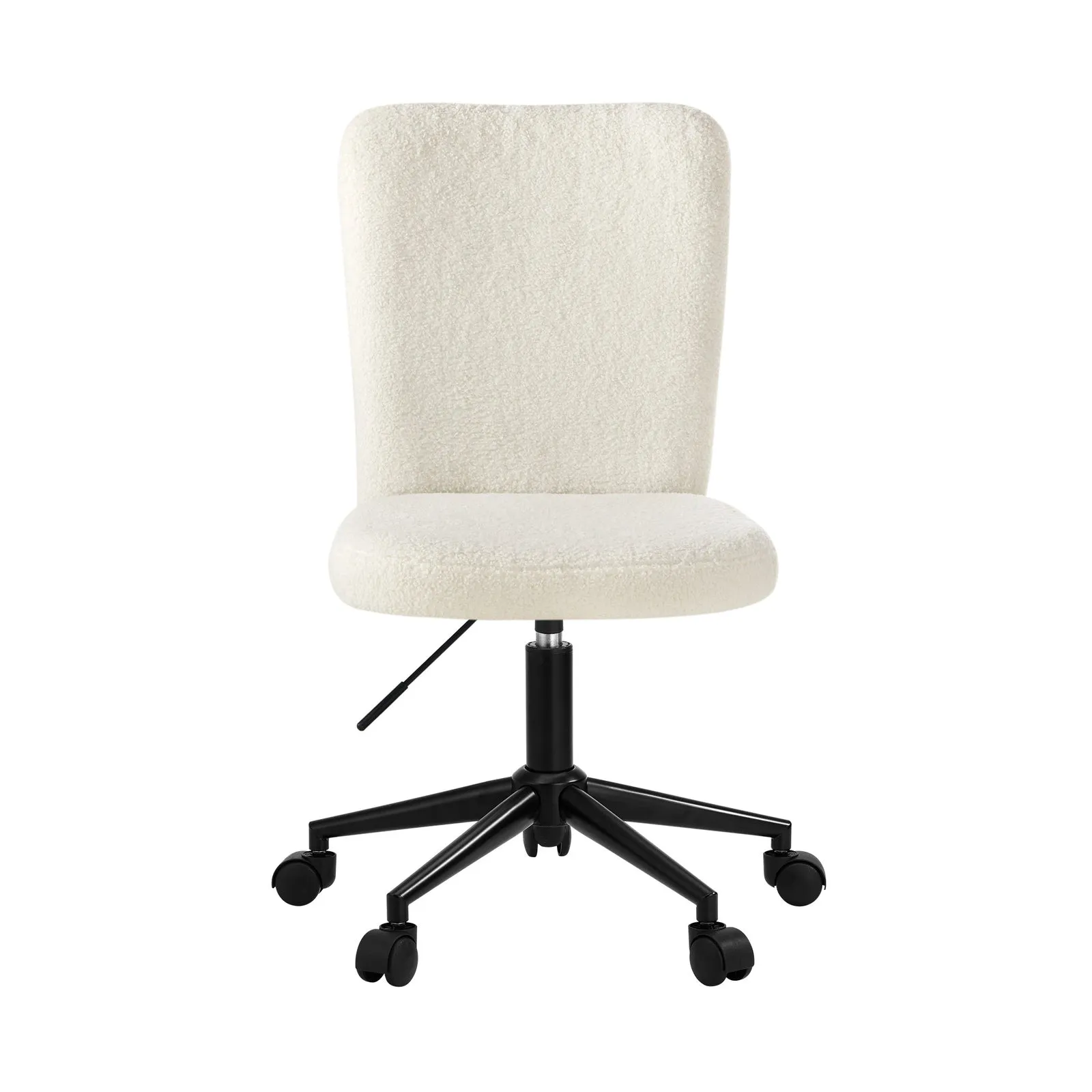 Oikiture High Back Armless Home Office Chair Boucle White&Black