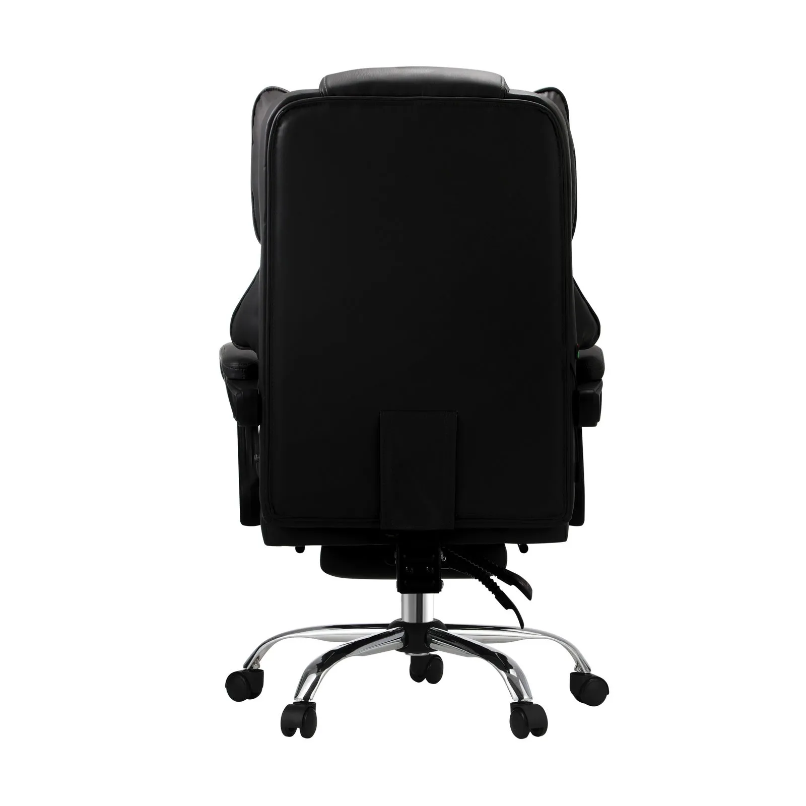 Oikiture Massgae Office Chair Recliner Racing Computer Chairs PU Footrest Black