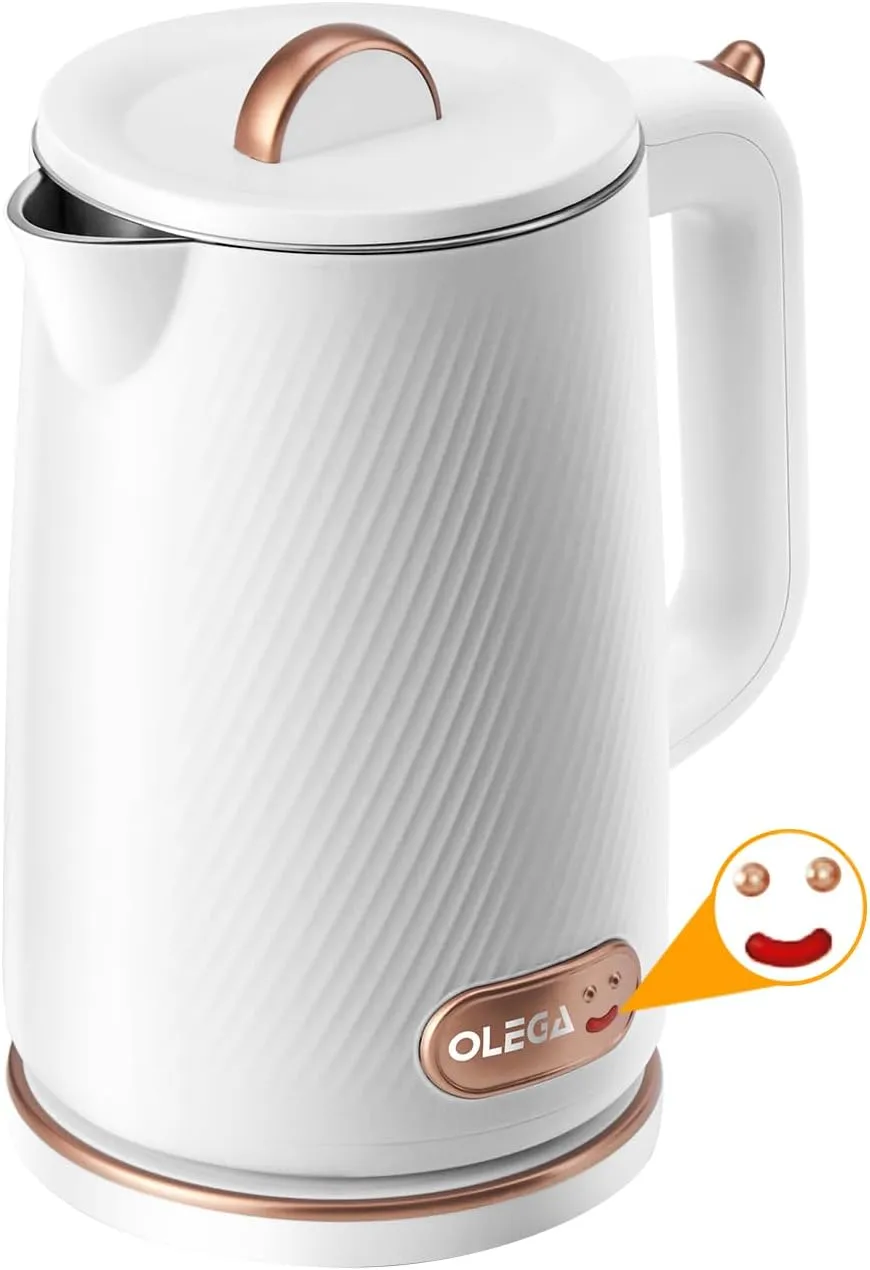 OLEGA Electric Kettle - 1500W Electric Tea Kettle 1.8L Stainless Steel Inner Electric Kettles for Boiling Water Auto Shut Off Boil-Dry Protection Electric Water Kettle for Coffee Tea