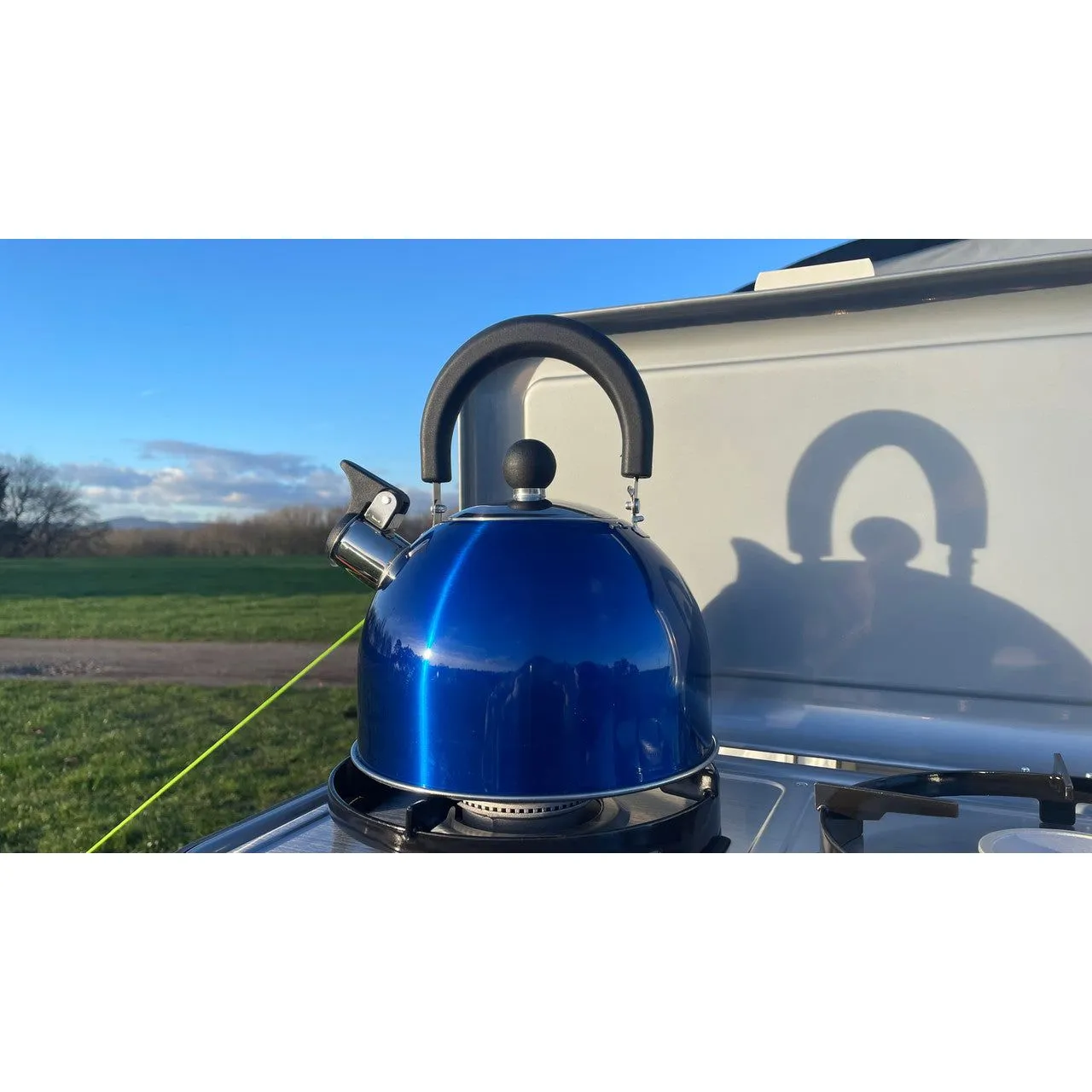 Olpro 2 Litre Stainless Steel Whistling Kettle Blue