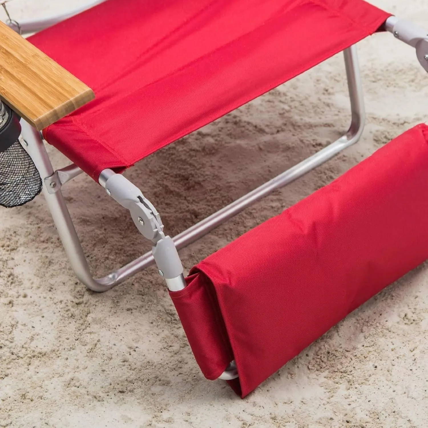 Ostrich Deluxe 3N1 Lightweight Lawn Beach Reclining Lounge Chair with Footrest, Outdoor Furniture for Patio, Balcony, Backyard, or Porch, Red