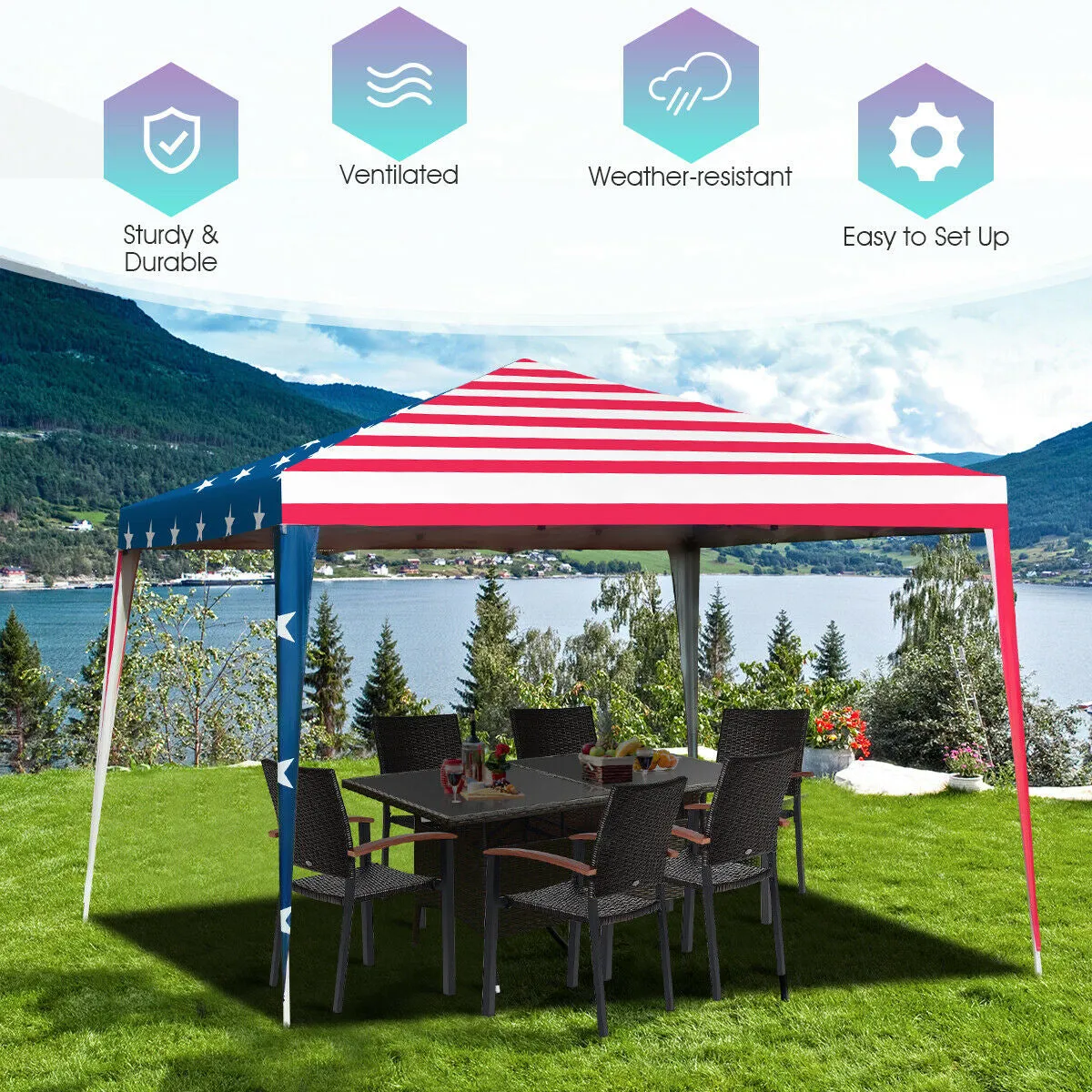 Outdoor 10'x 10' Pop-up Canopy Tent Gazebo Canopy