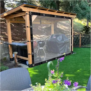 Outdoor Awning Curtain Thickened Transparent Waterproof Tarpaulin Garden Plant Cover Rust Proof Grommet, for Patio, Greenhouse (Color : Clear, Size : 8x3m/26.24x9.84ft)