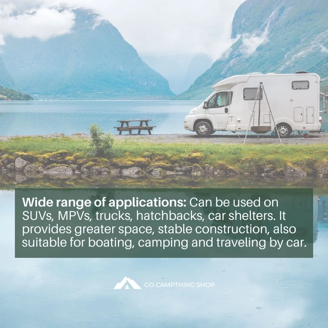 Outdoor Camping Car Side Tarp Sunshade Curtain Easy to set up Single Use 3-4 People Large 440x200cm Blue Color