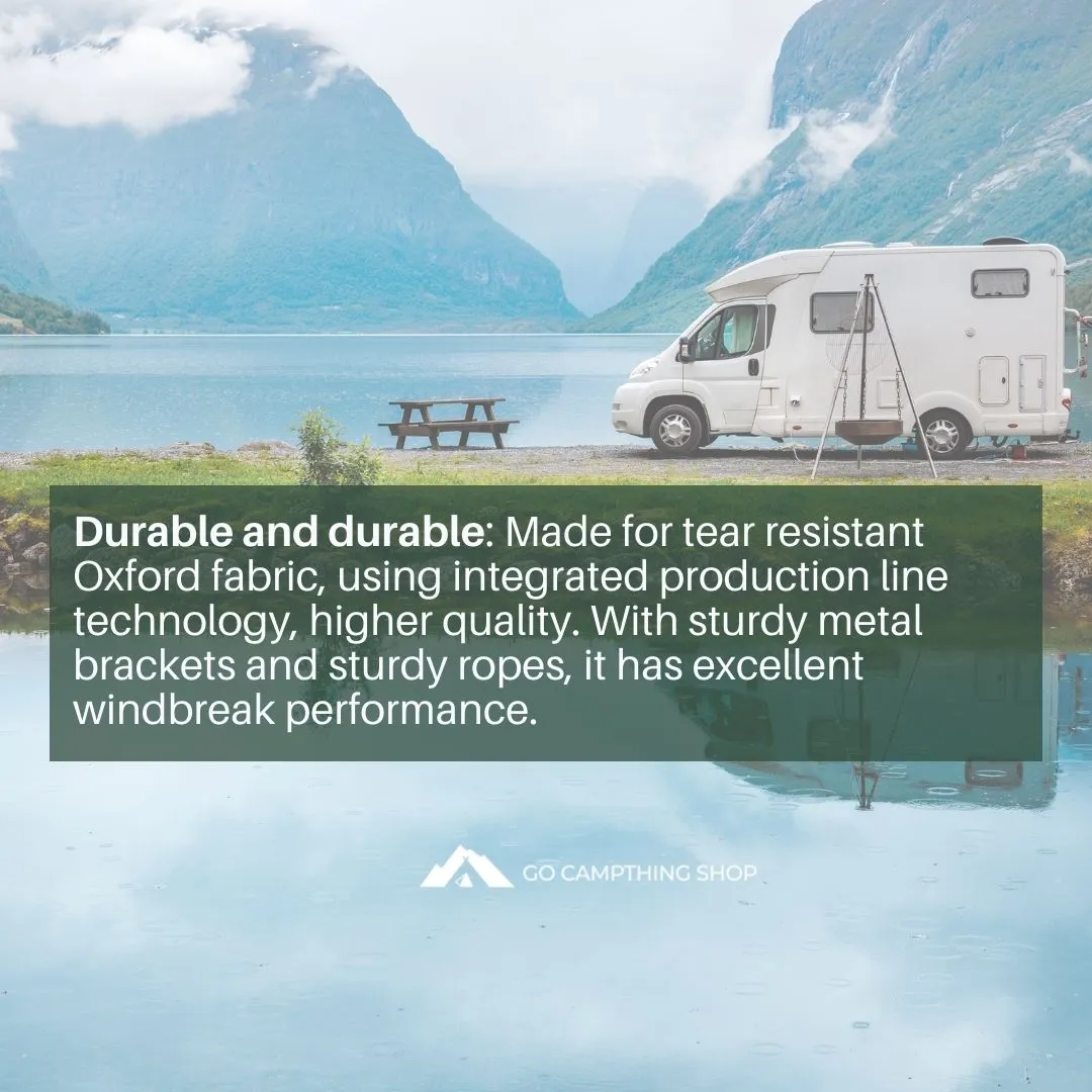 Outdoor Camping Car Side Tarp Sunshade Curtain Easy to set up Single Use 3-4 People Large 440x200cm Blue Color