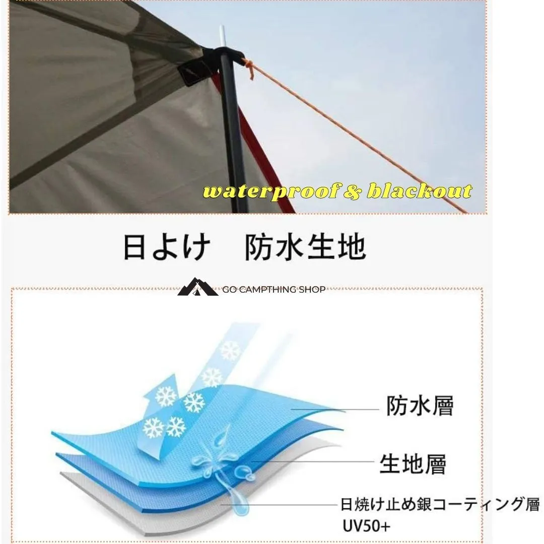 Outdoor Camping Car Side Tarp Tent Awning Sun Shade Waterproof Curtain UV Protection Navy Blue Color 320*230*220cm
