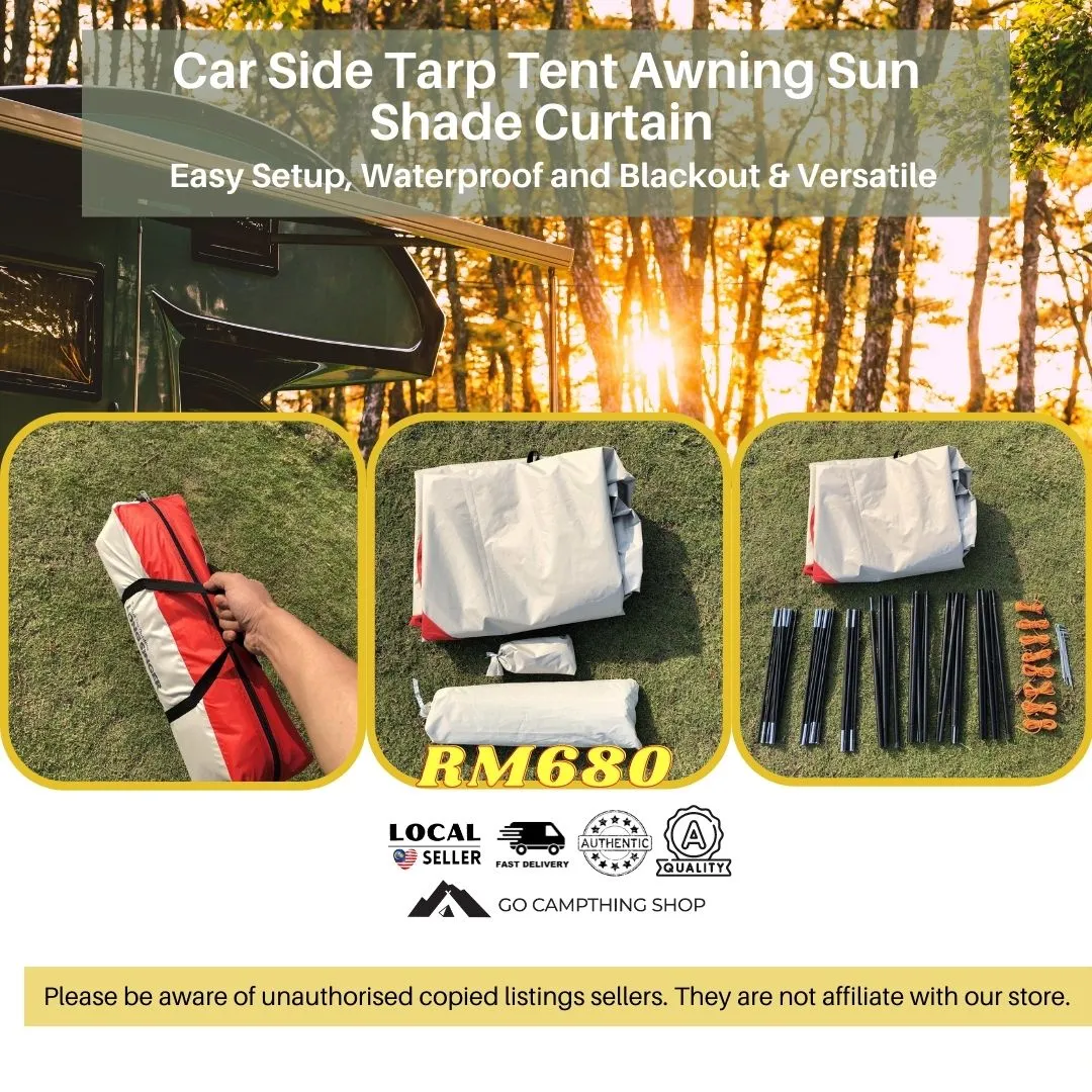 Outdoor Camping Car Side Tarp Tent Awning Sun Shade Waterproof Curtain UV Protection Navy Blue Color 320*230*220cm