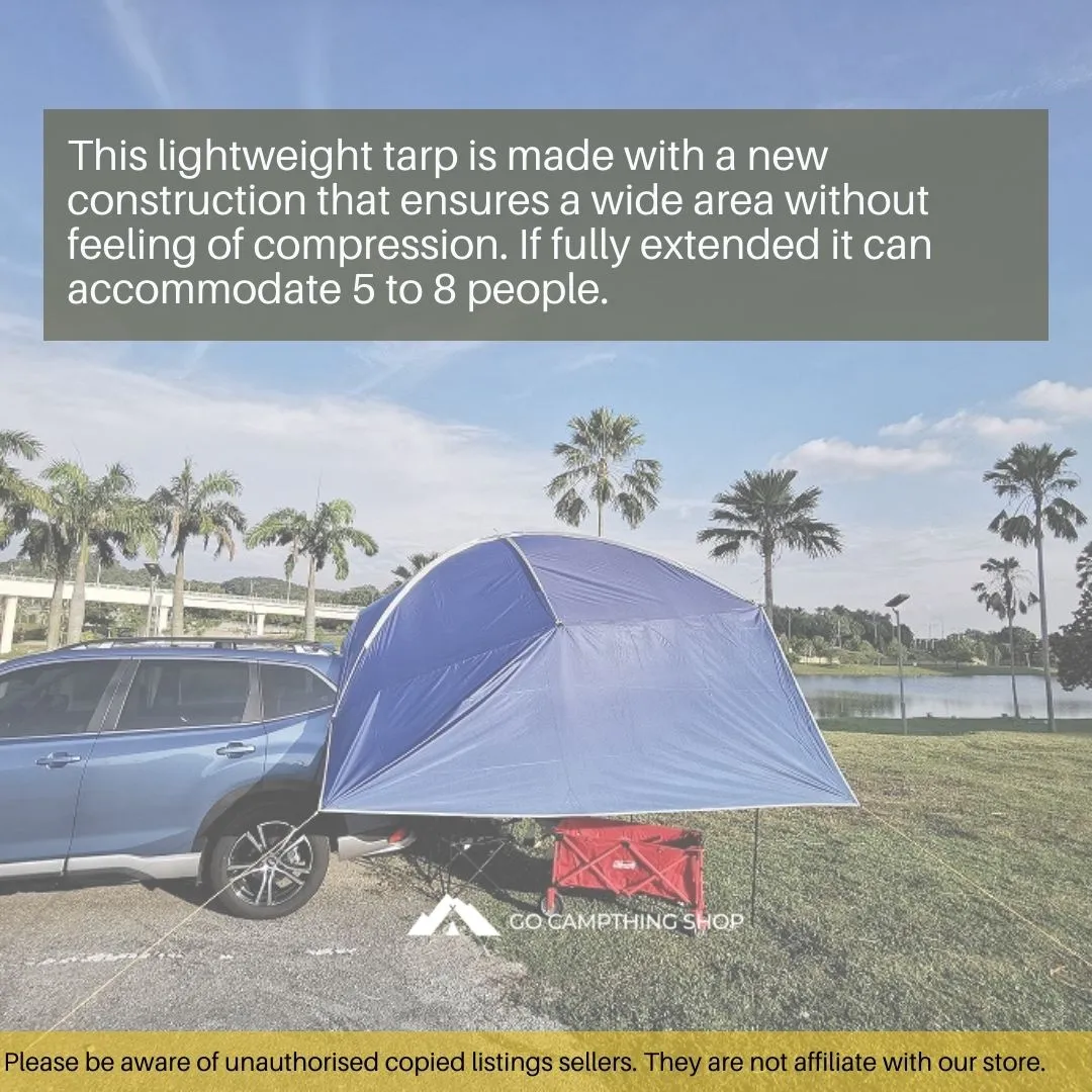 Outdoor Camping Car Side Tarp Tent Awning Sun Shade Waterproof Curtain UV Protection Navy Blue Color 320*230*220cm