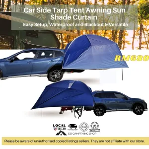 Outdoor Camping Car Side Tarp Tent Awning Sun Shade Waterproof Curtain UV Protection Navy Blue Color 320*230*220cm