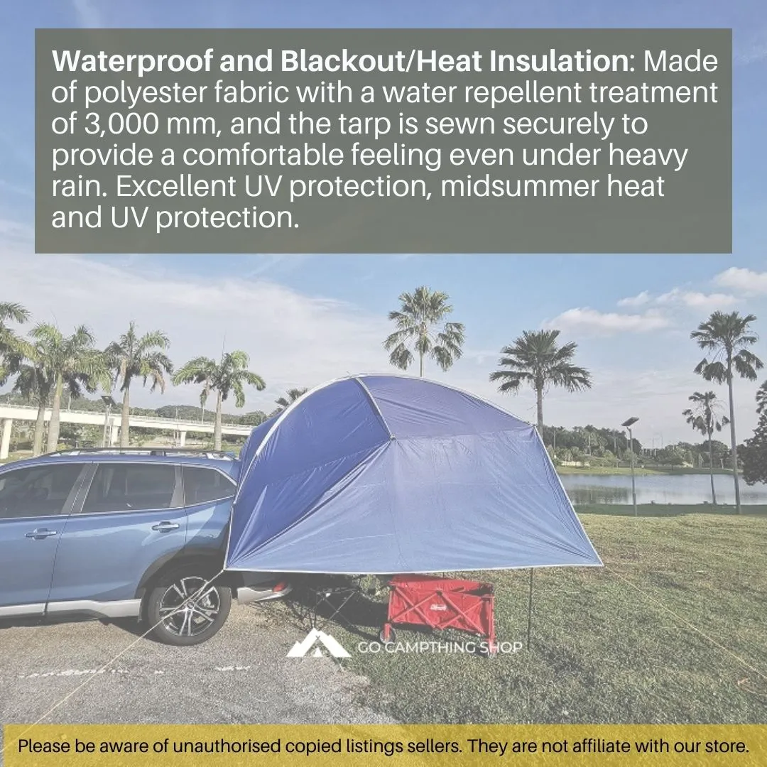 Outdoor Camping Car Side Tarp Tent Awning Sun Shade Waterproof Curtain UV Protection Navy Blue Color 320*230*220cm