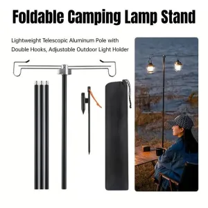 Outdoor Camping Light Stand Portable Camp Lighting Pole Adjustable Stand for Use