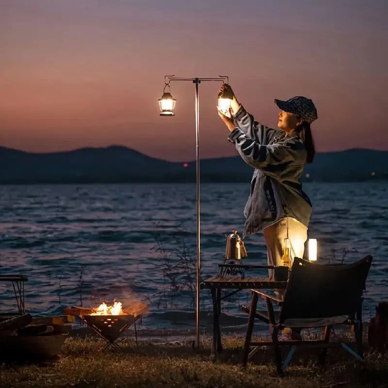 Outdoor Camping Light Stand Portable Camp Lighting Pole Adjustable Stand for Use