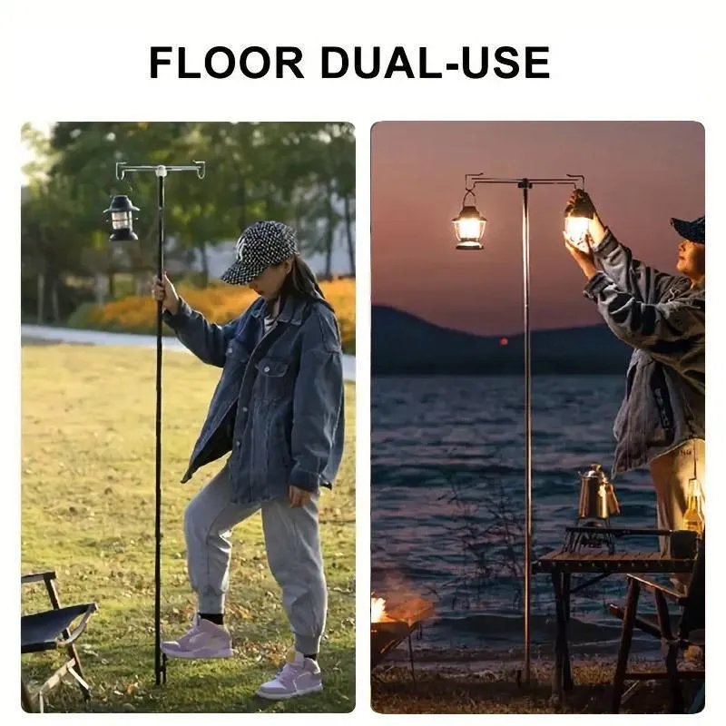Outdoor Camping Light Stand Portable Camp Lighting Pole Adjustable Stand for Use