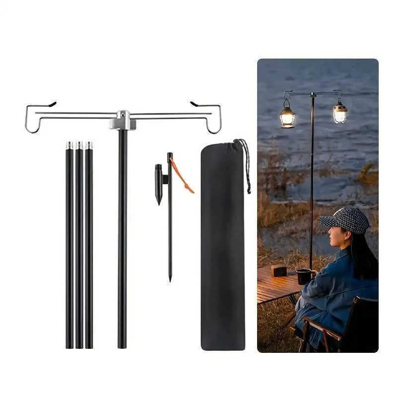 Outdoor Camping Light Stand Portable Camp Lighting Pole Adjustable Stand for Use