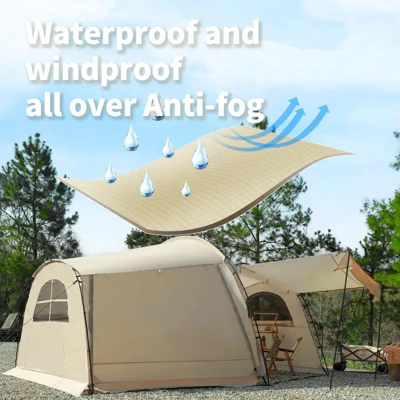 Outdoor Camping Portable Large Space Shelter Tent with Inner Tent | Multi-Door, Multi-Window, Rainproof, Windproof, Sunproof
