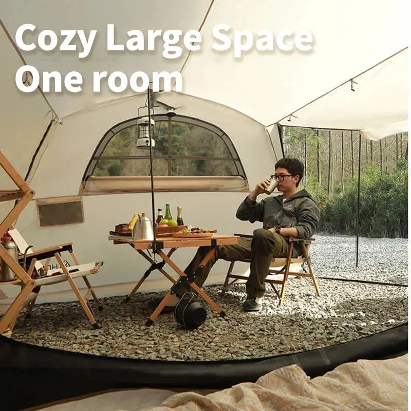 Outdoor Camping Portable Large Space Shelter Tent with Inner Tent | Multi-Door, Multi-Window, Rainproof, Windproof, Sunproof