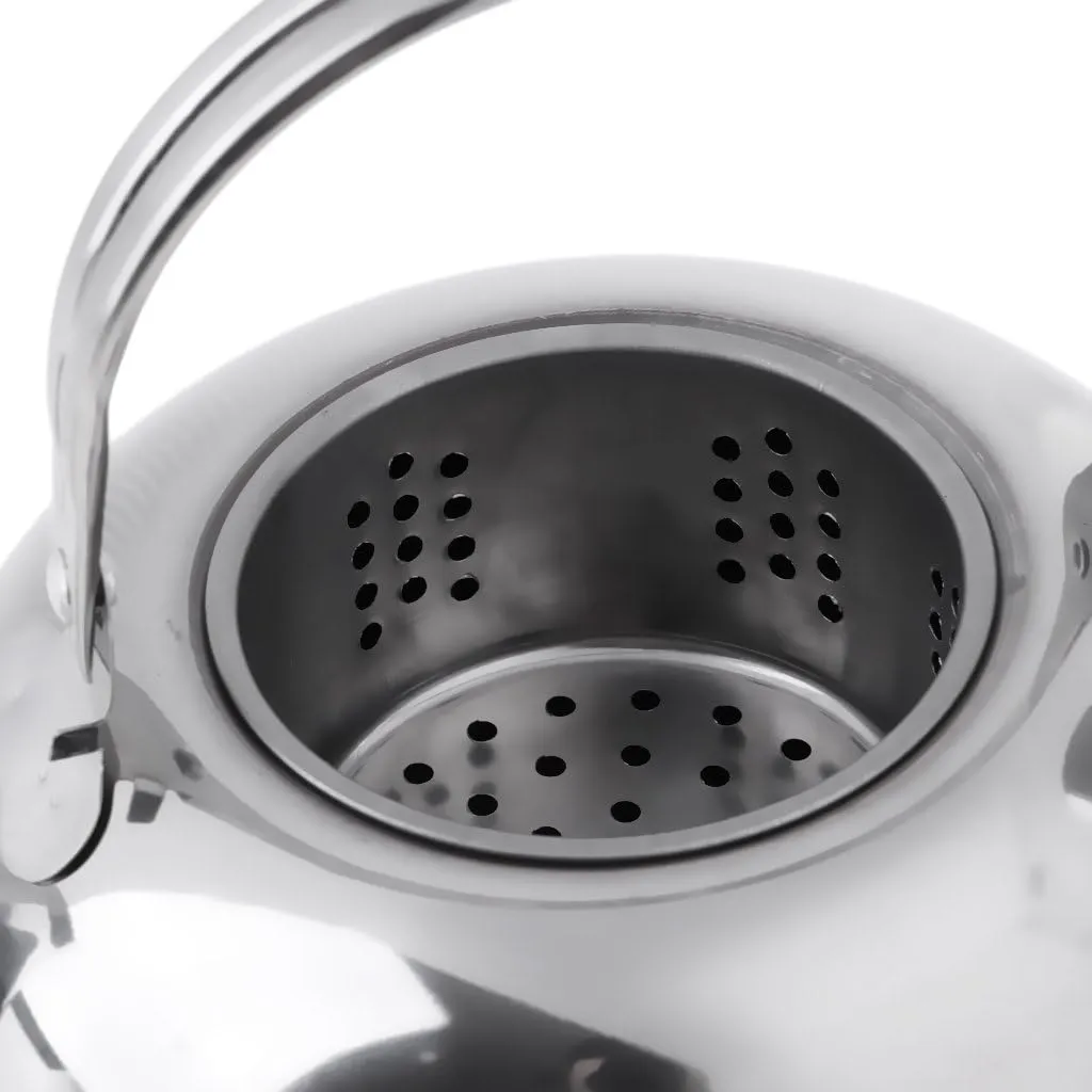 Outdoor Camping Stainless Steel Tea Kettle Coffee Pot(Silver,1L)