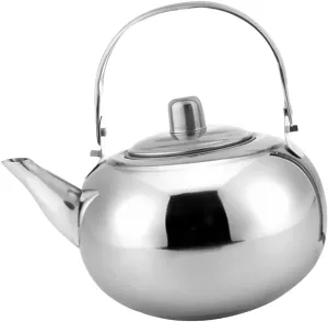 Outdoor Camping Stainless Steel Tea Kettle Coffee Pot(Silver,1L)