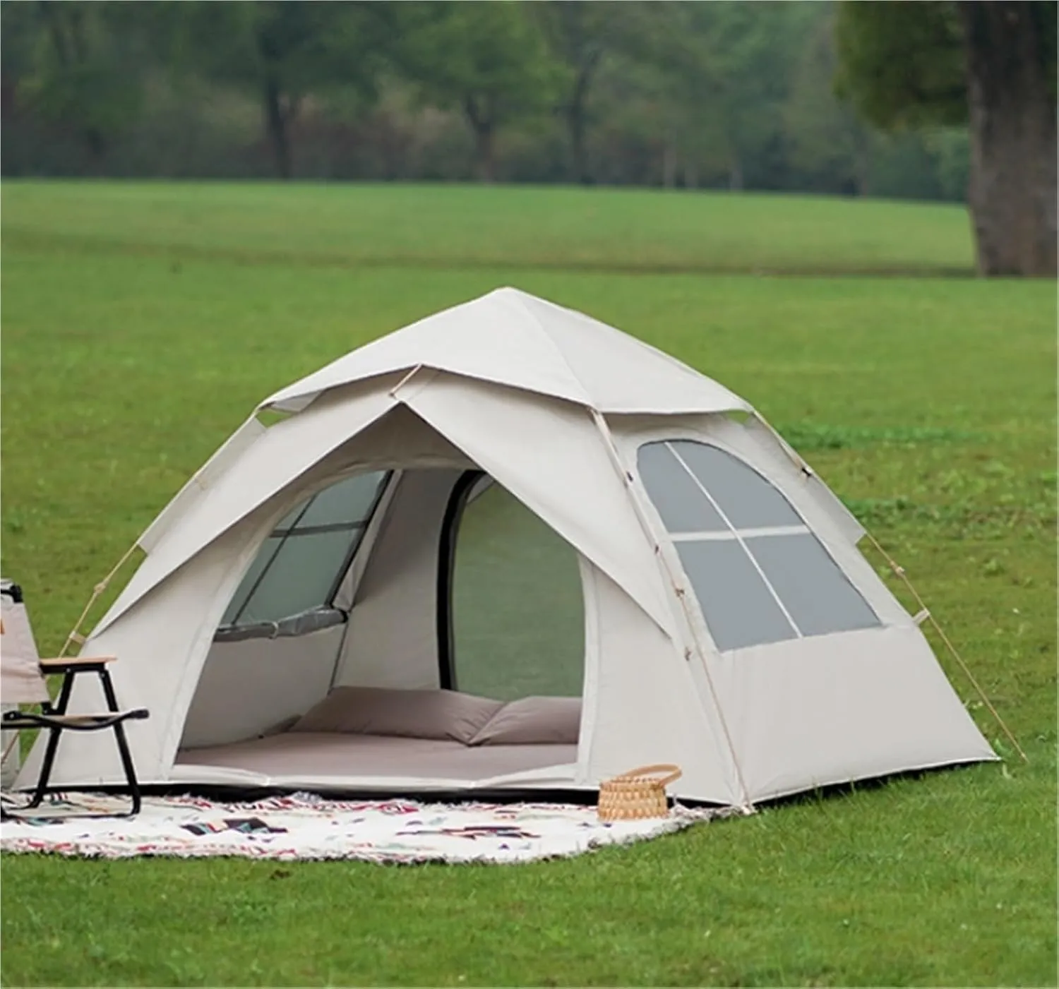 Outdoor Foldable Portable Automatic Thickened Rainproof Camping Tent