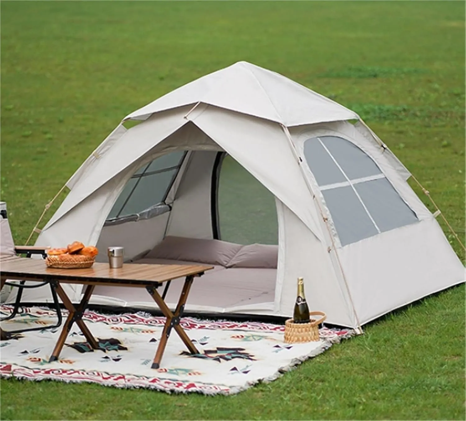 Outdoor Foldable Portable Automatic Thickened Rainproof Camping Tent