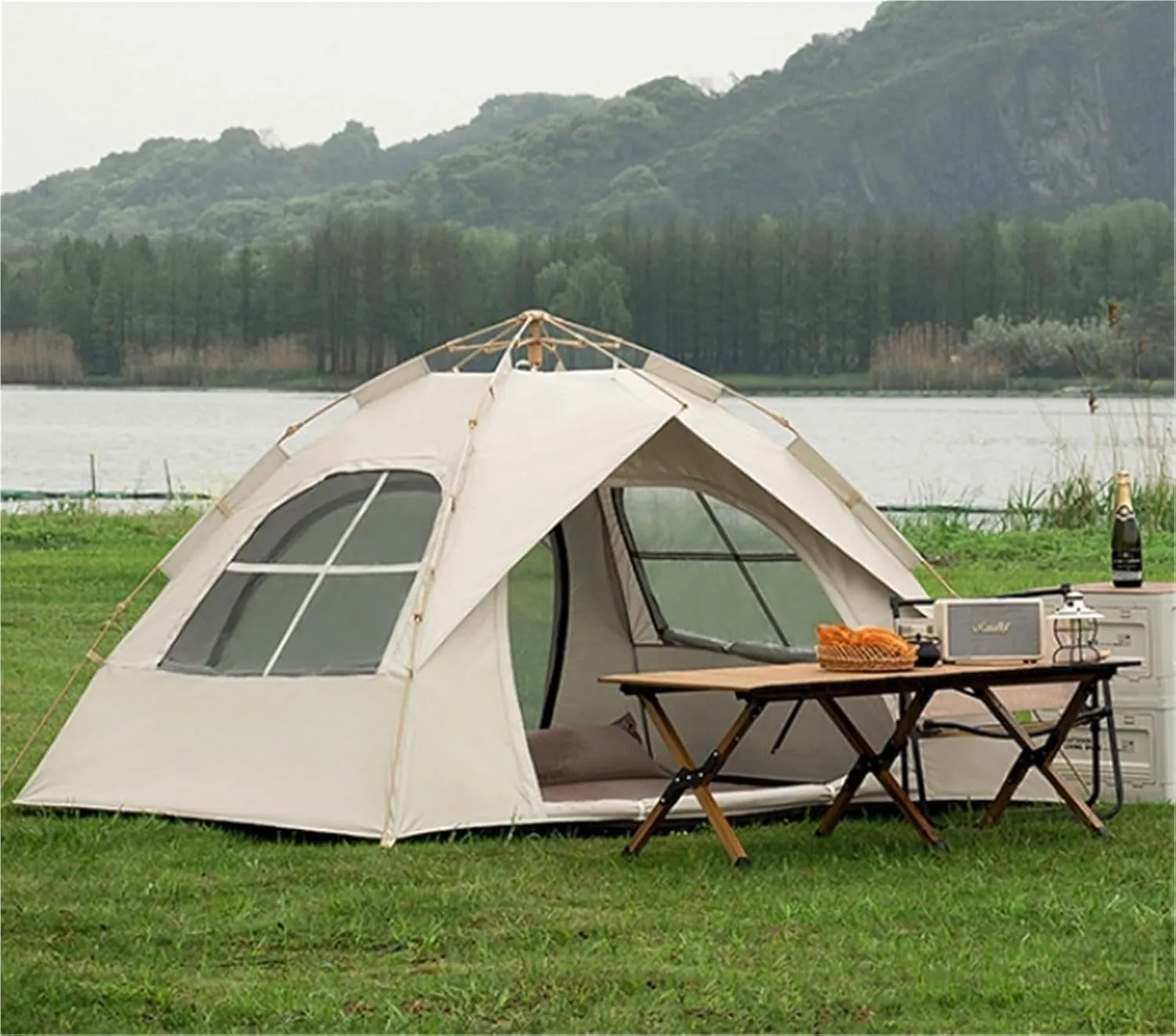 Outdoor Foldable Portable Automatic Thickened Rainproof Camping Tent