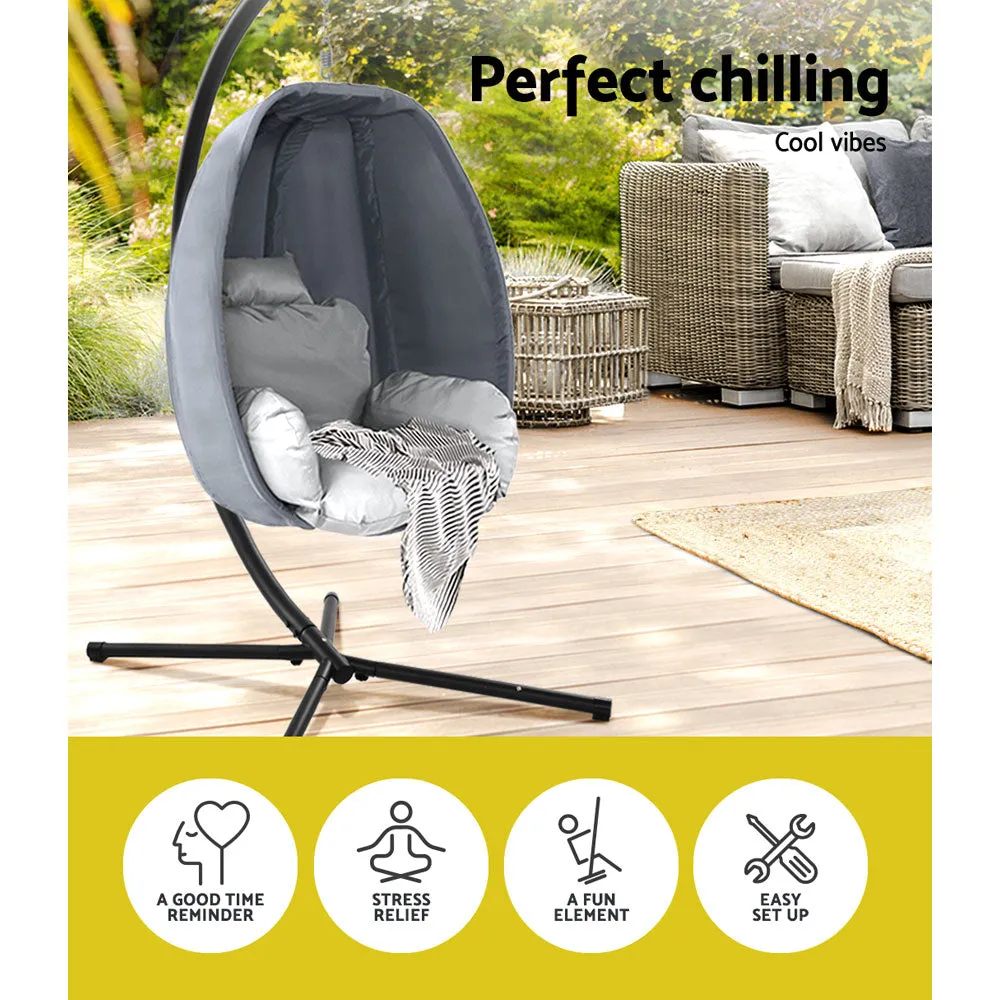 Outdoor Hanging Egg Swing Chair - Grey