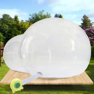 Outdoor Inflatable Bubble Camping Tent, Commercial Grade PVC Bubble House with Air Blower, Bubble Tent D Ring Secured Clear Dome Balloon Garden Tent for DIY Backyard Camping
