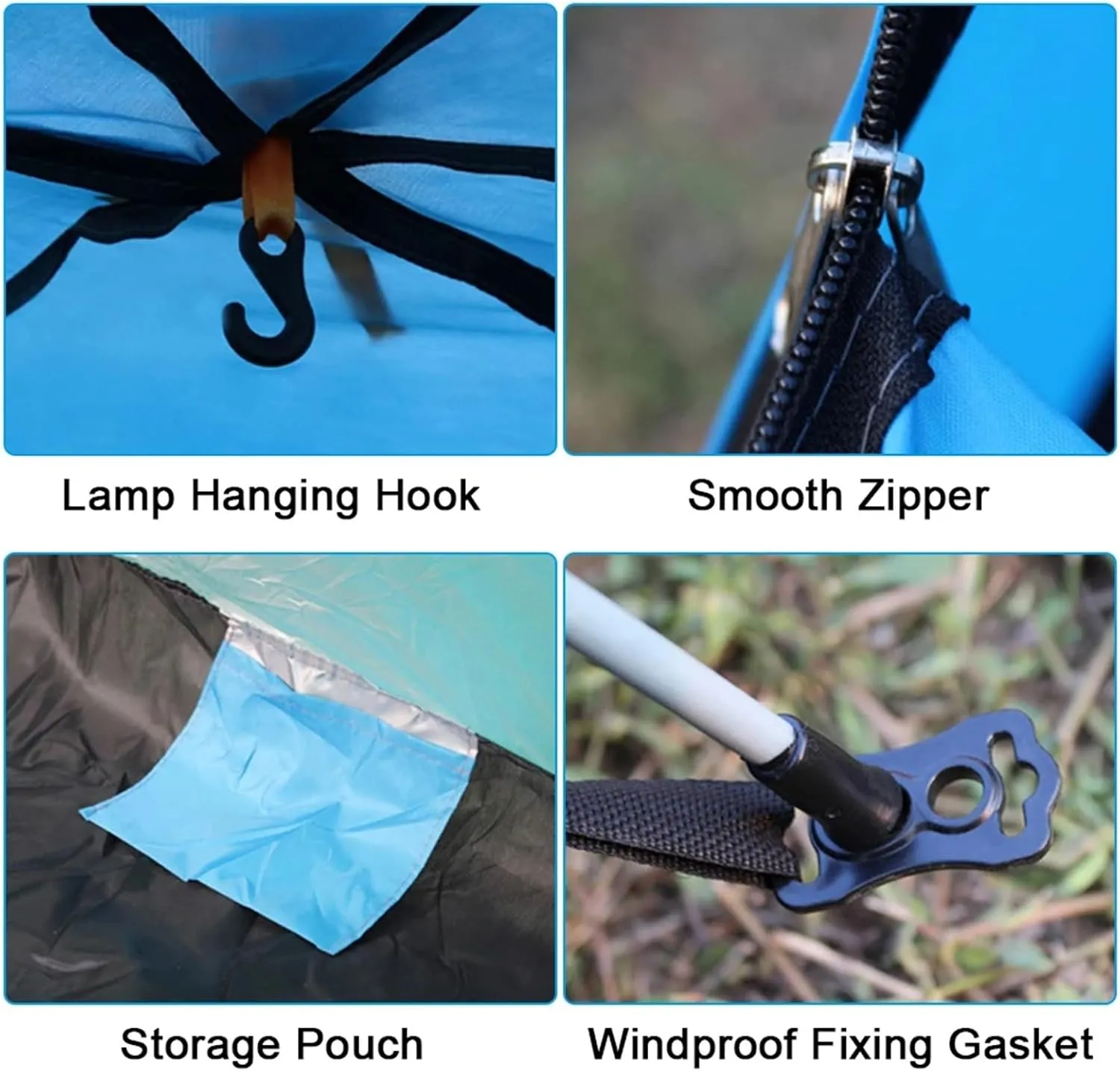 Outdoor Pop Up Tent Water-Resistant Portable Instant Automatic Camping Tent Compatible with 2-3/3-4 Person Family Tent Camping Hiking (Blue for 3 4)