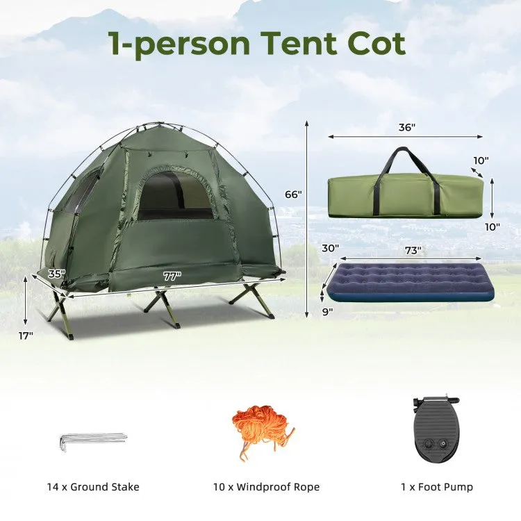 Outdoor Portable Camping Folding Tent with Inflatable Mattress