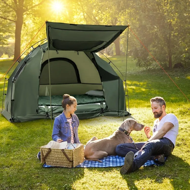 Outdoor Portable Camping Folding Tent with Inflatable Mattress