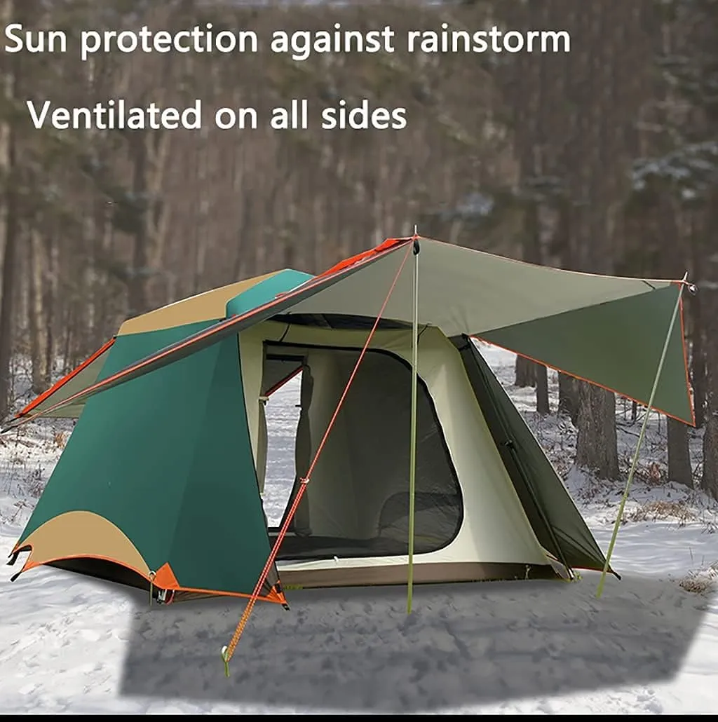 Outdoor Privacy Tent Super Large Automatic Tent Camping Pergola Family Camping Outdoor Fishing Leisure Quick-Opening Tent Sunshade and Rainproof (A A)