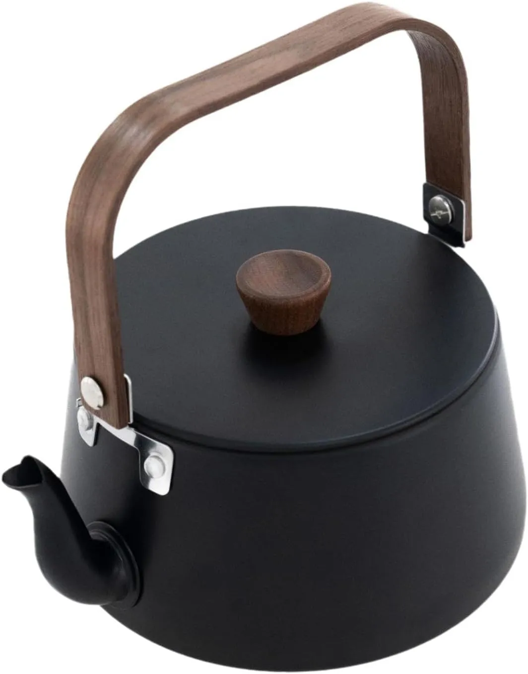 Outdoor Tea Kettle Pitcher with Wood Handle Easy to Carry Compact Aluminum Alloy Teapot Water Jug for Hiking Picnic Backpacker