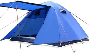 Outdoor Tent, 3-4 People Aluminum Pole Camping Camping Equipment Double Rainproof Tent, 200×180×120cm