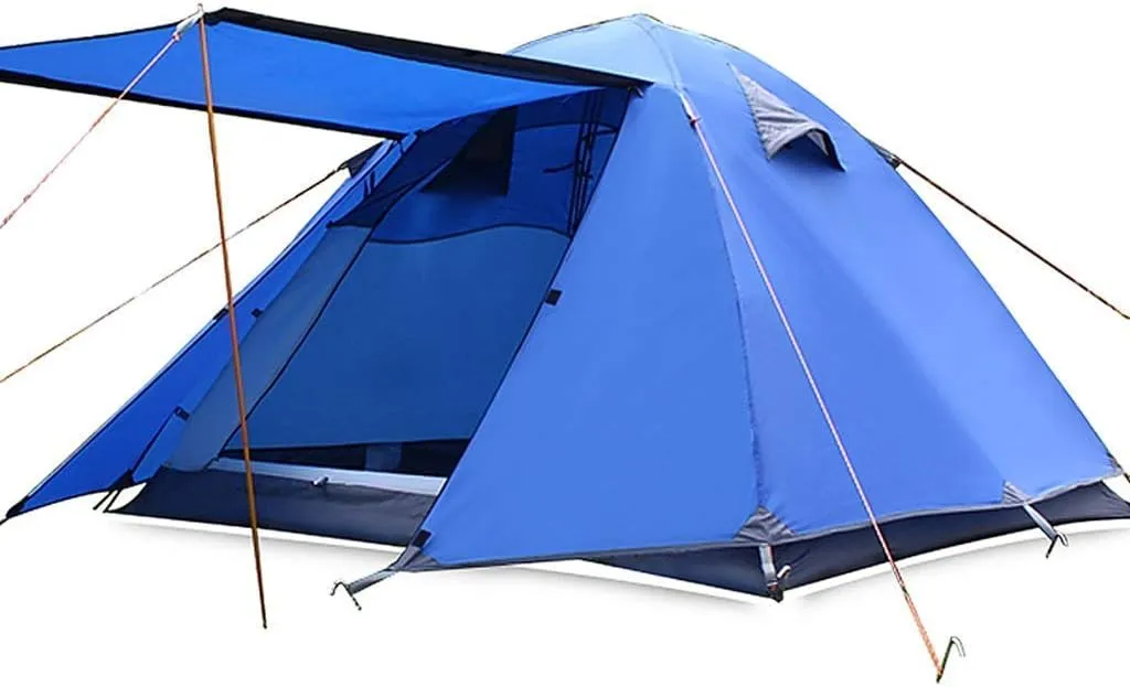 Outdoor Tent, 3-4 People Aluminum Pole Camping Camping Equipment Double Rainproof Tent, 200×180×120cm
