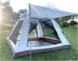 Outdoor Tent Portable Family Camping Tent Automatic Pop-Up 3-4 Person Fold Tent Backpacking for Sun Shelter Travelling Hiking Travel Gear (Color : 3-4 personmat) (Color : 34 Personmat)