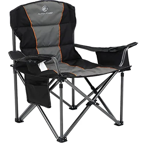 Oversized Camping Folding Chair,Heavy Duty Support 450 LBS Steel Frame Collapsible